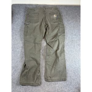 Carhartt Cargo Pants Mens Green Straight Relaxed Fit Workwear Utility Size 38
